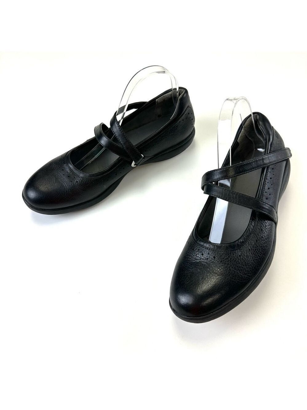 Aravon black leather comfort Mary Jane low heel womens shoes Size 10AA